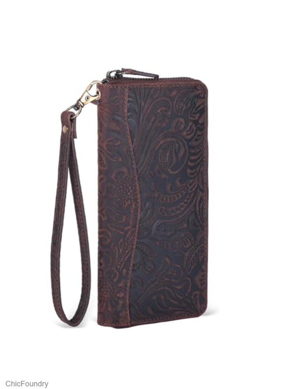Genuine Leather RFID Blocking Womens Wallet with 8 Card Slots